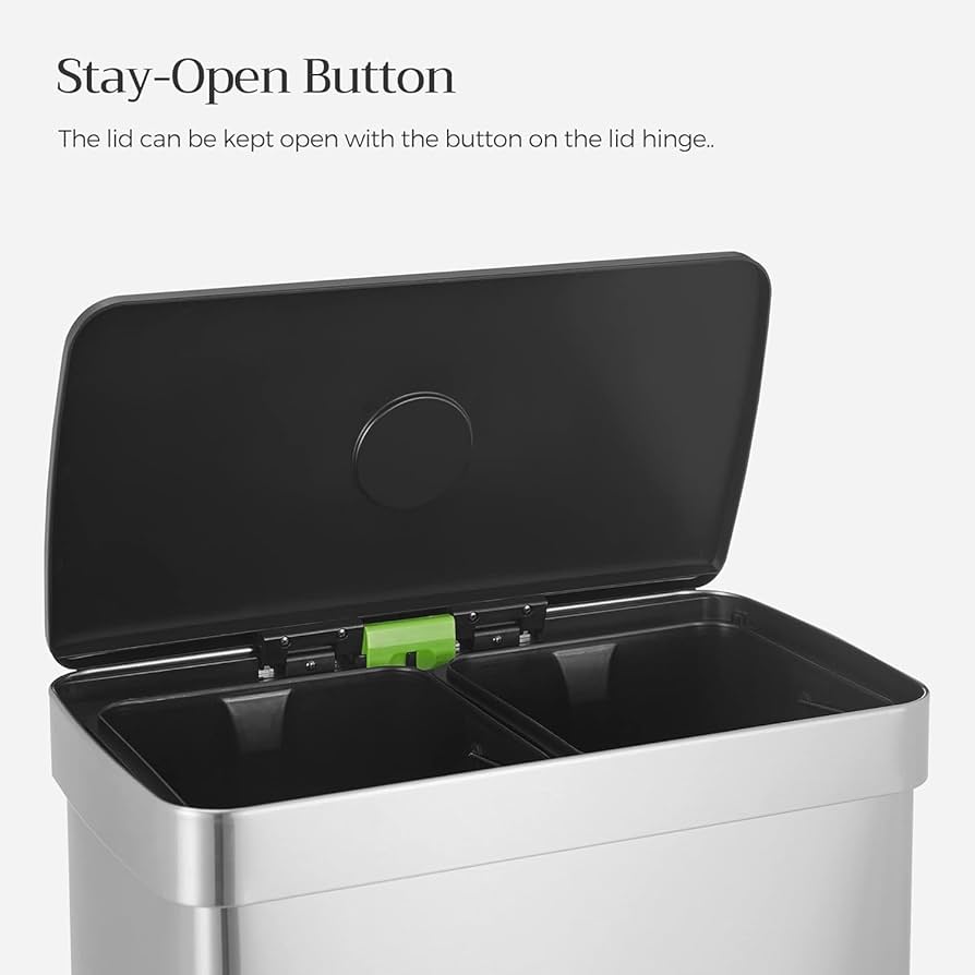 新品【DULTON】2 COMPARTMENT BIN 60 BENESKY 16 Gallon Stainless Steel Trash Can, 60L Dual